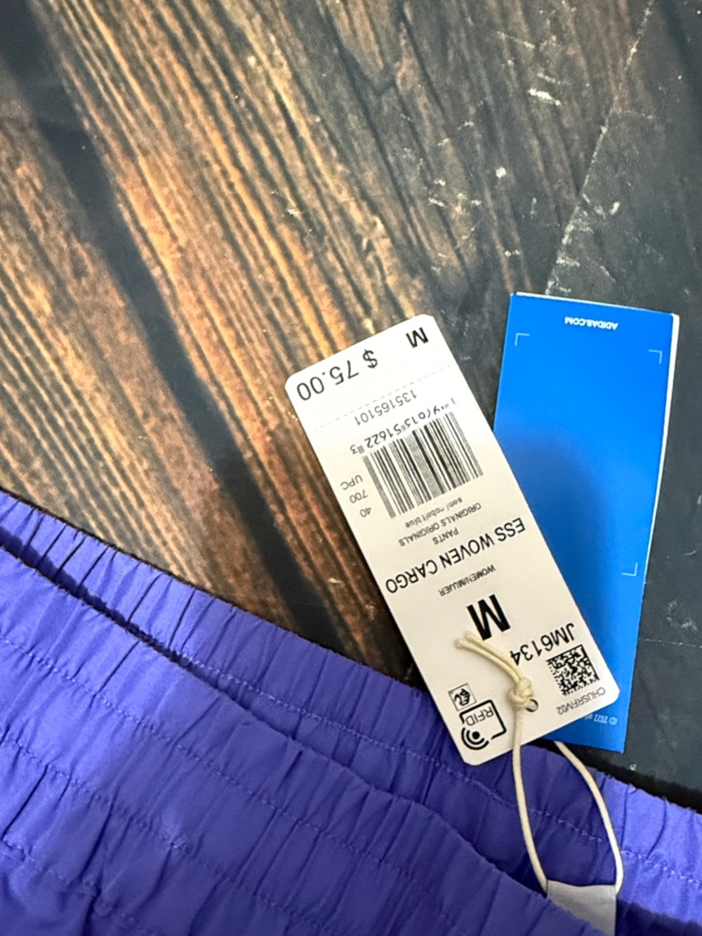 adidas Purple Cargo Track Pants - Picture 2 of 4